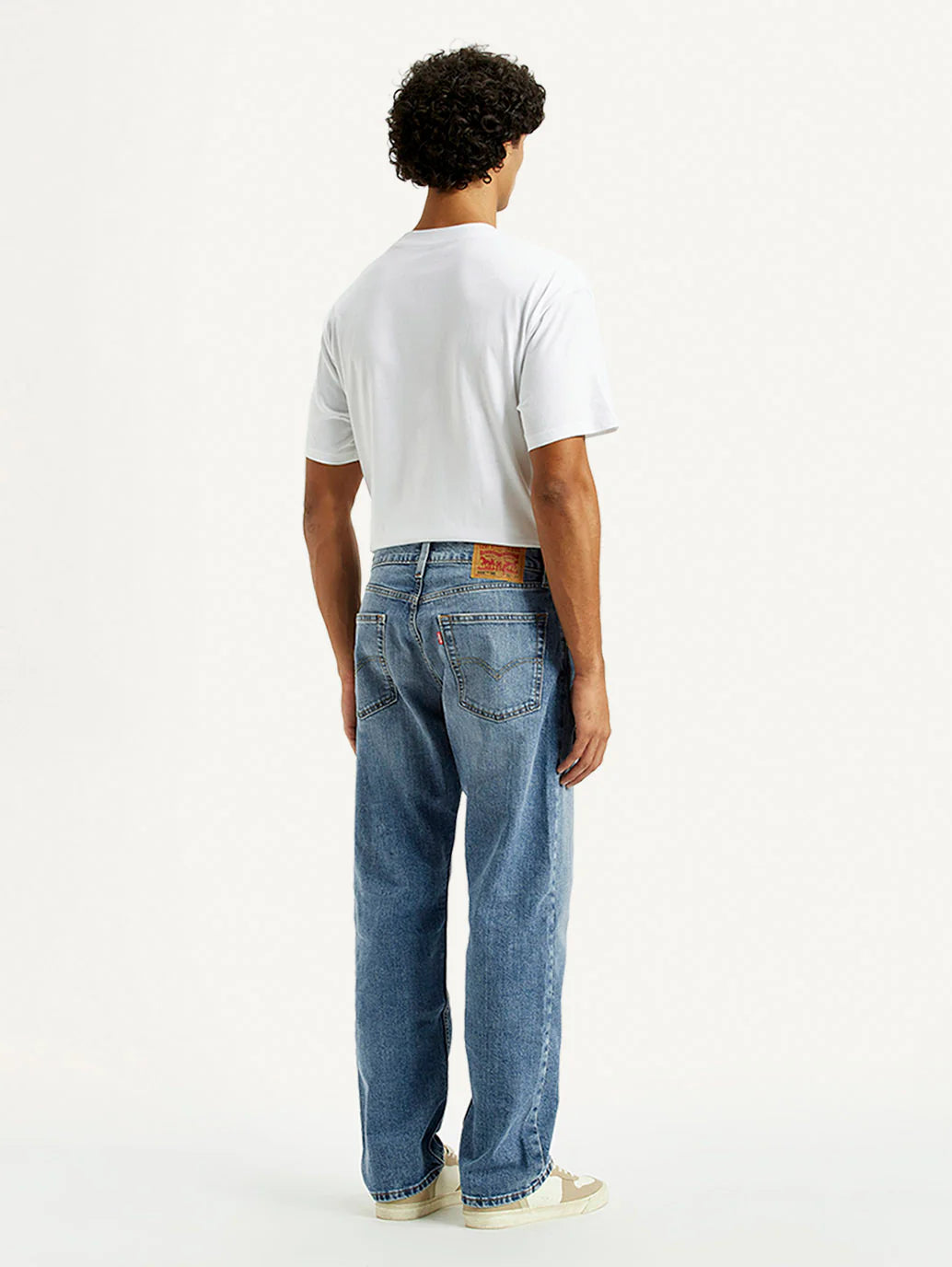 Loose Fit Mid Rise Jeans Men Light Indigo Comfortable Daily Wear