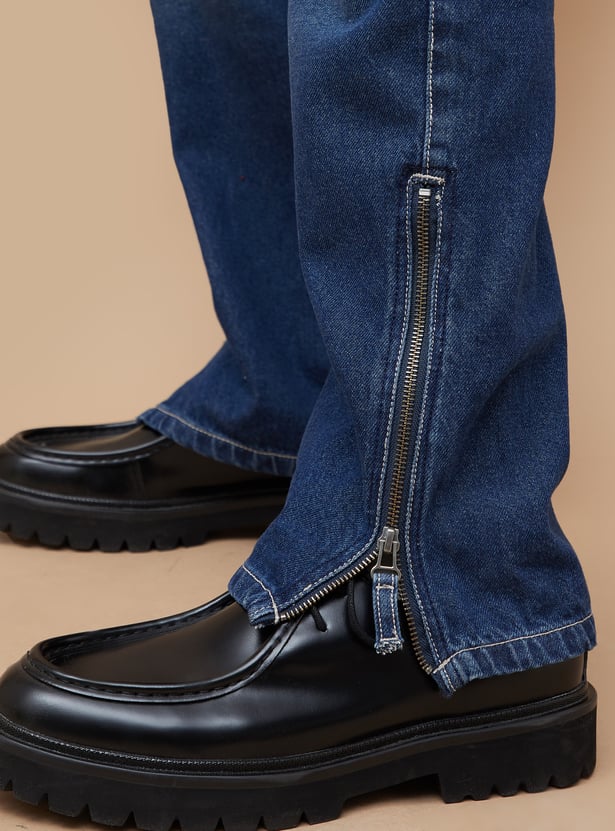 Trendy Solid Cargo Jeans for Men Relaxed Fit Everyday Denim Outfit