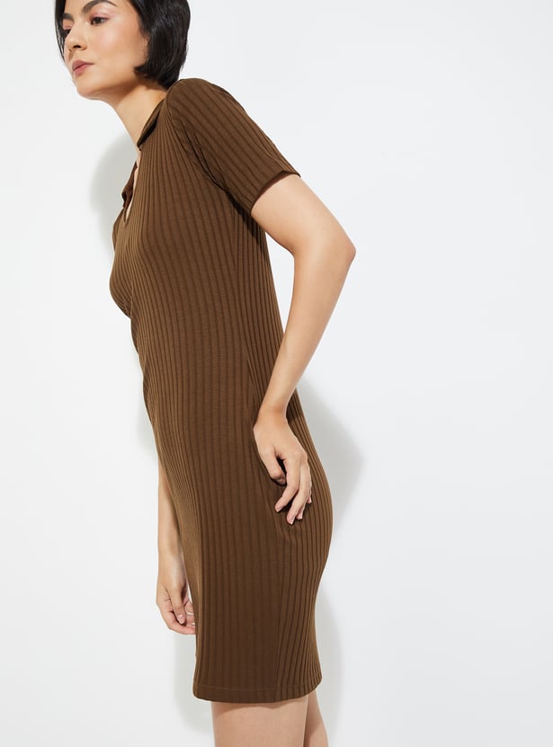 Ribbed Bodycon Mini Dress For Women