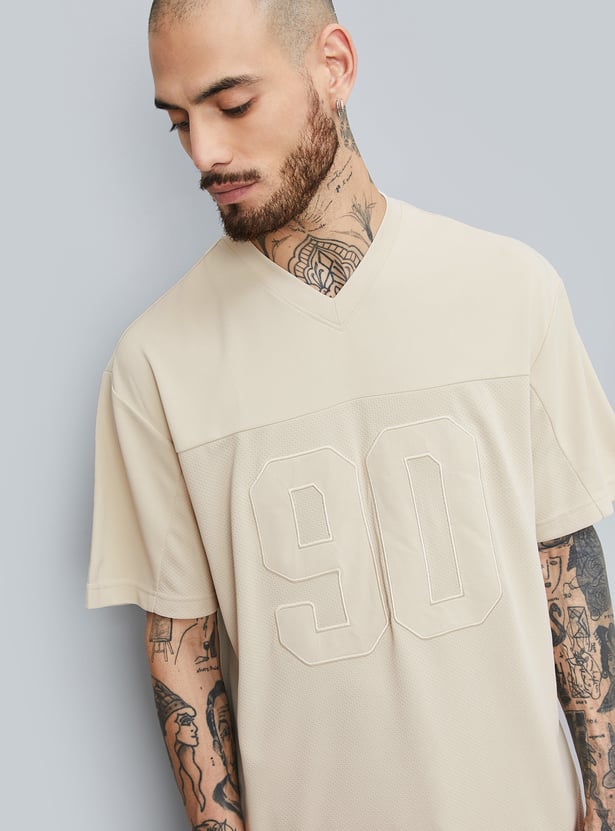 Men’s Modern Oversized Sports Tee with Textured Design