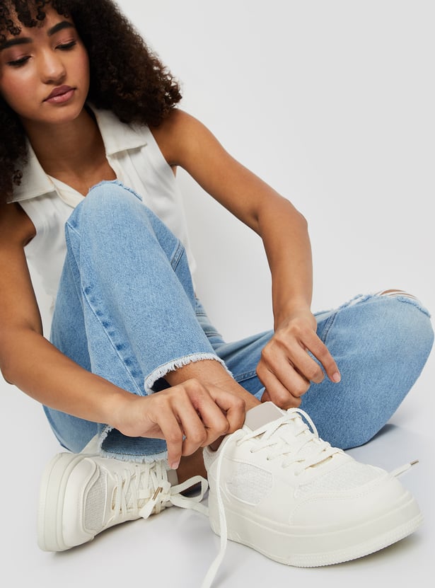 Panelled Sneakers for Women Modern Comfortable Footwear for Everyday Use