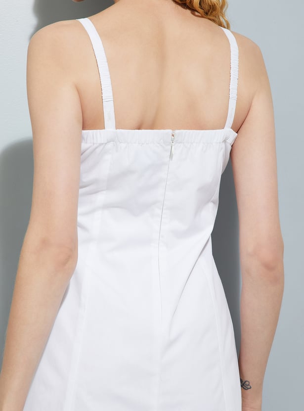Women Schiffli Embroidered Ruffles Mini Dress