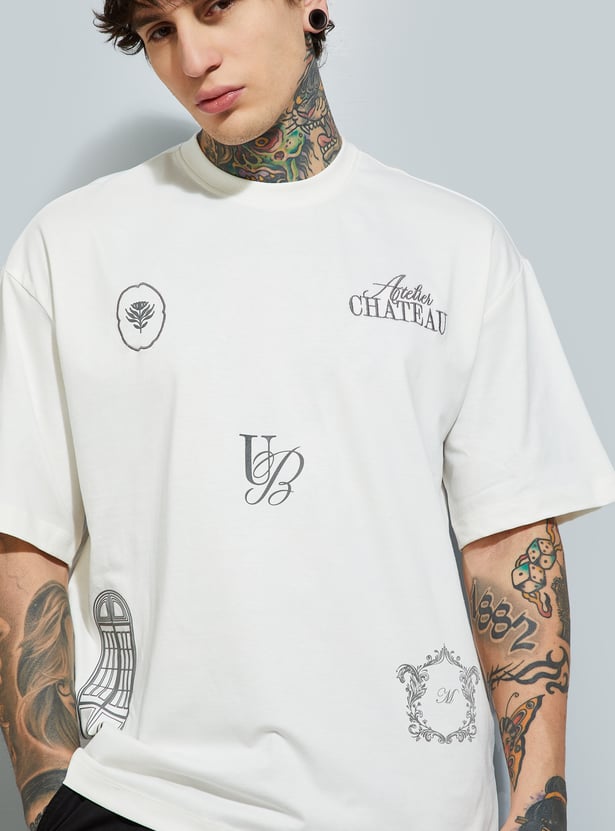Stylish Placement Print Oversized T-Shirt for Everyday Wear