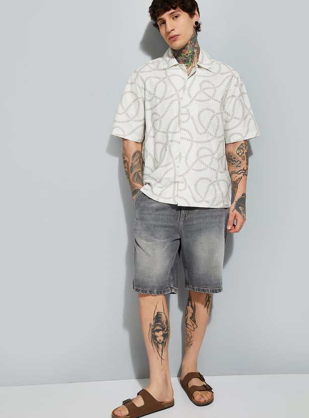 Chic Men Printed Relaxed Fit Shirt Perfect for Outings and Parties