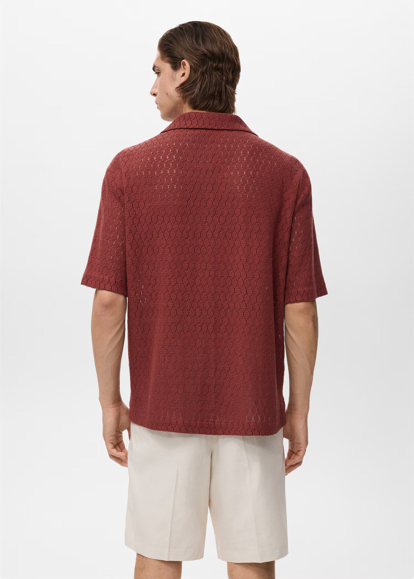 Soft Cotton Blouse with Openwork Detail Comfortable Stylish Daily Fashion Top