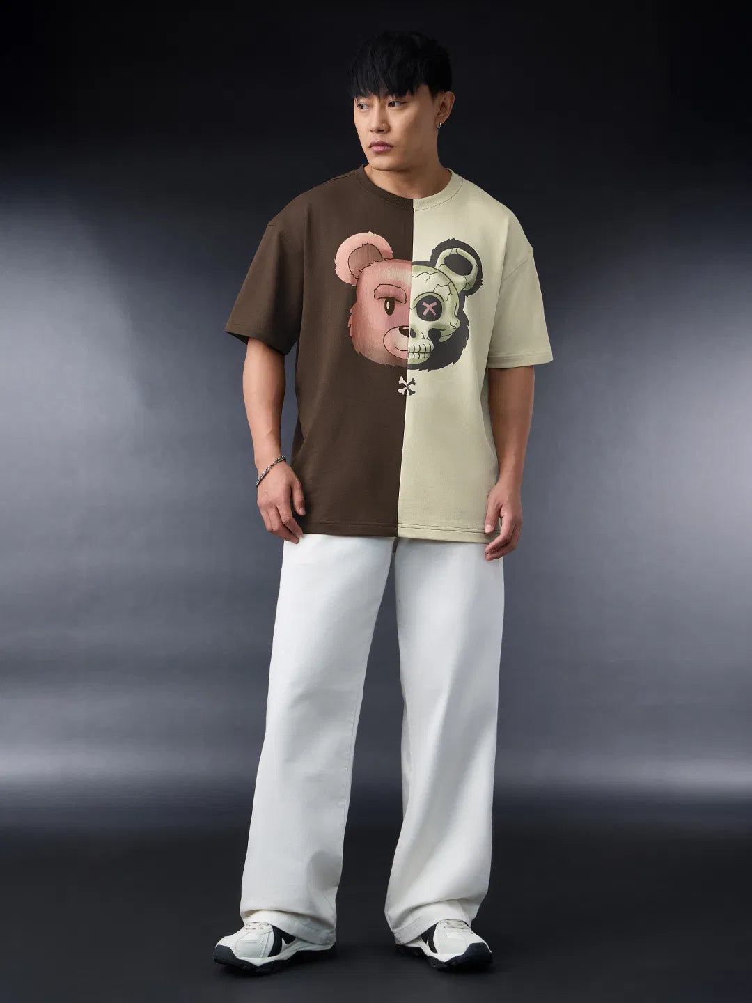 Split Oversized T Shirt for Men Modern Relaxed Fit Soft Comfortable Material