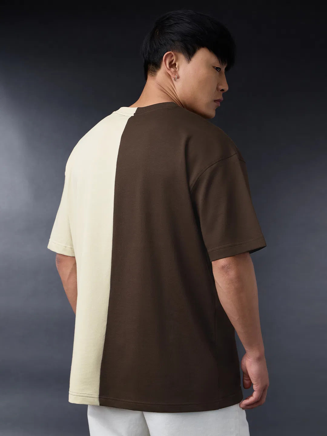 Split Oversized T Shirt for Men Modern Relaxed Fit Soft Comfortable Material