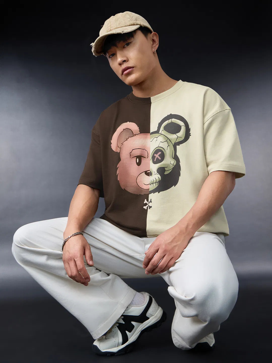 Split Oversized T Shirt for Men Modern Relaxed Fit Soft Comfortable Material
