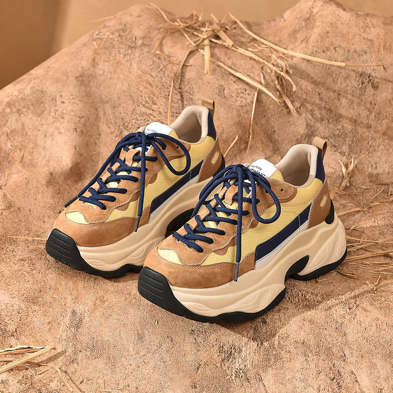 Everyday Chunky Mixed Colors Sneakers for Women Comfortable Fashionable Footwear