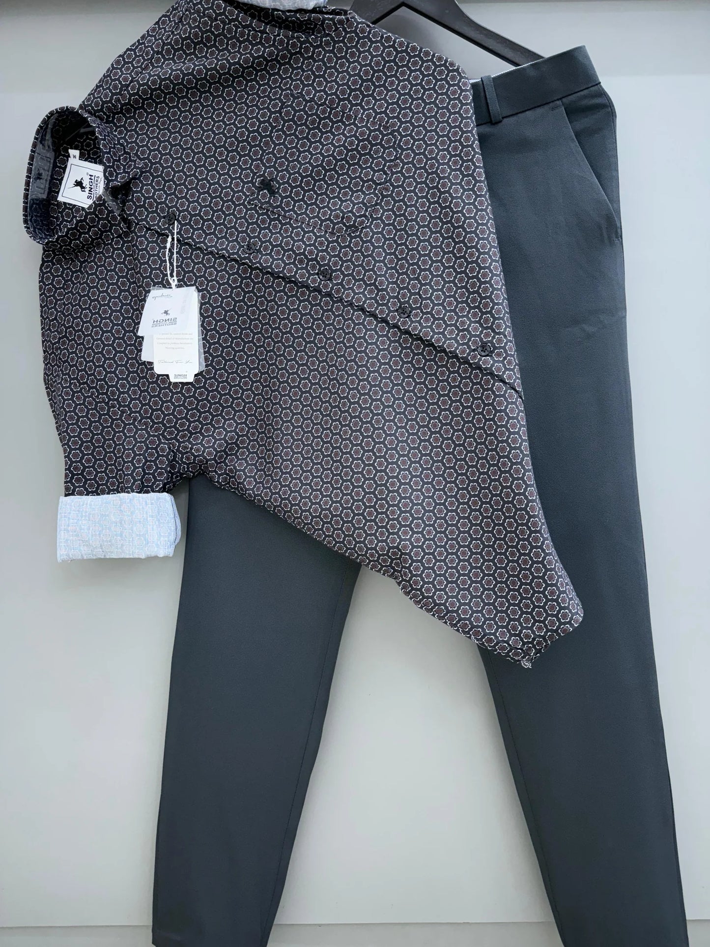 Luxury Men’s Printed Shirt With Matching Pant for Office and Party Wear