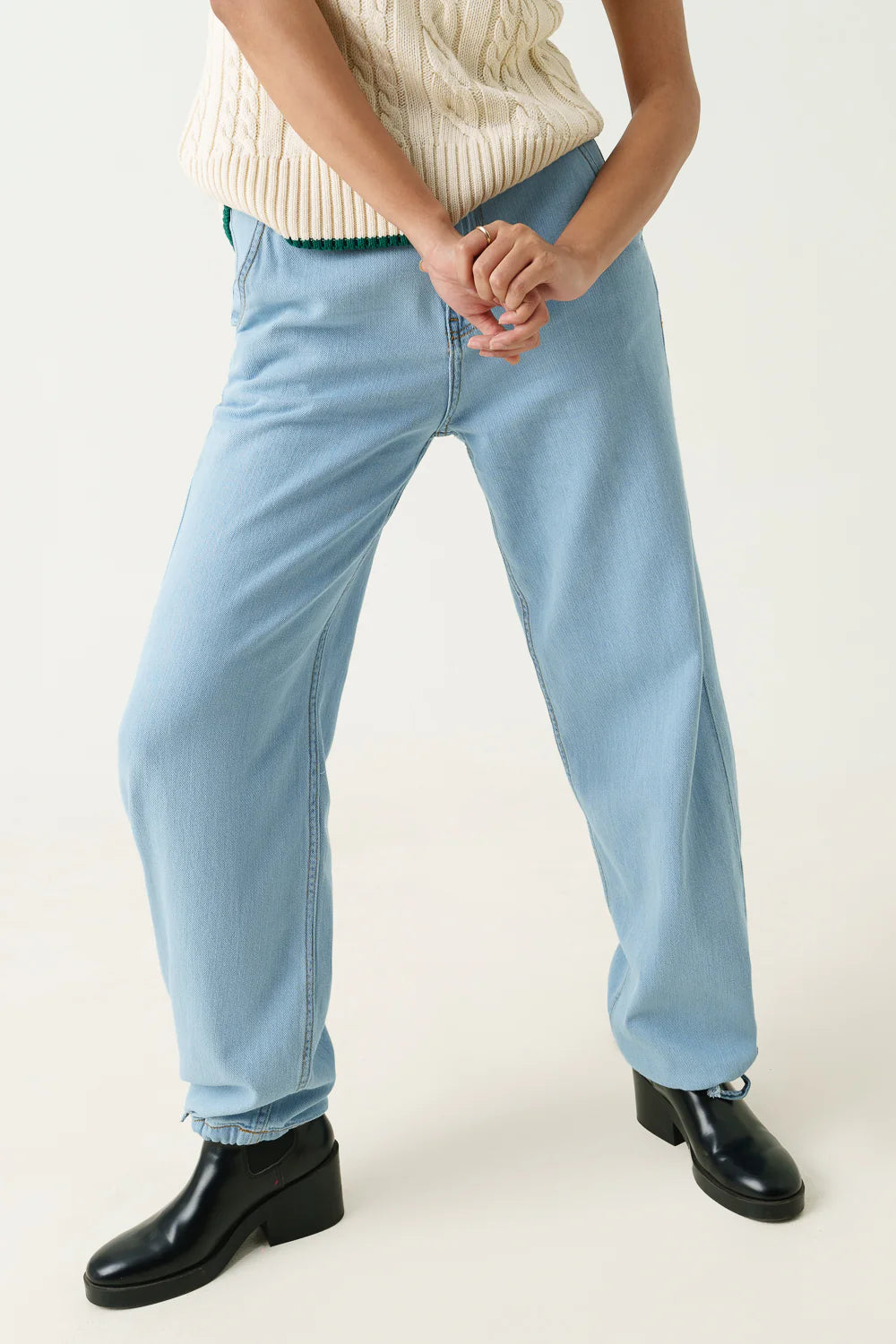 Elegant Seoul Breeze Denim Pants – Korean Streetwear Style