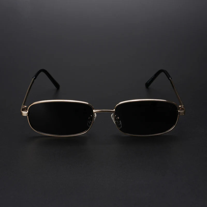 Golden Polarized Rectangle Sunglasses
