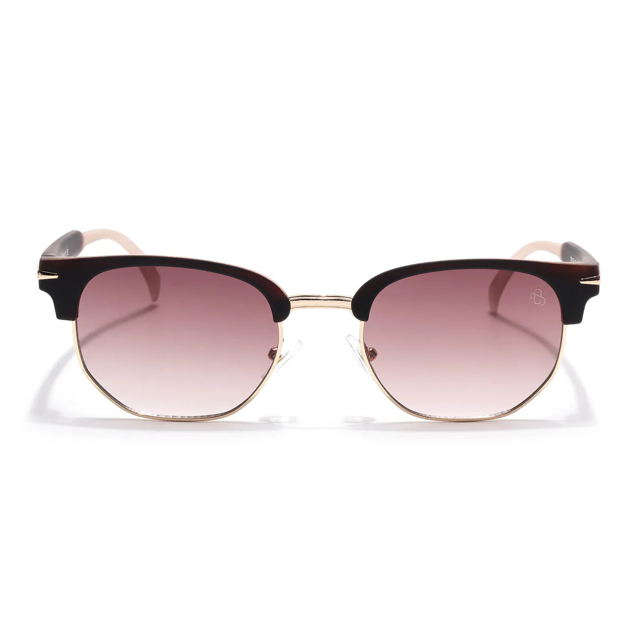 Brown & Golden Hexagonal Sunglasses Modern and Sleek Design