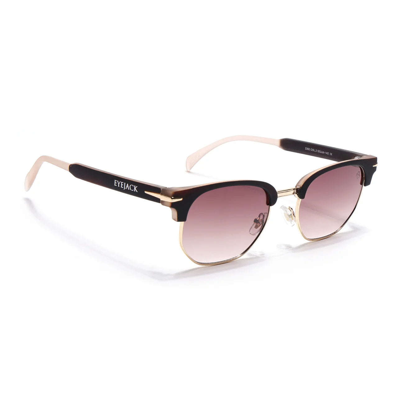 Brown & Golden Hexagonal Sunglasses Modern and Sleek Design