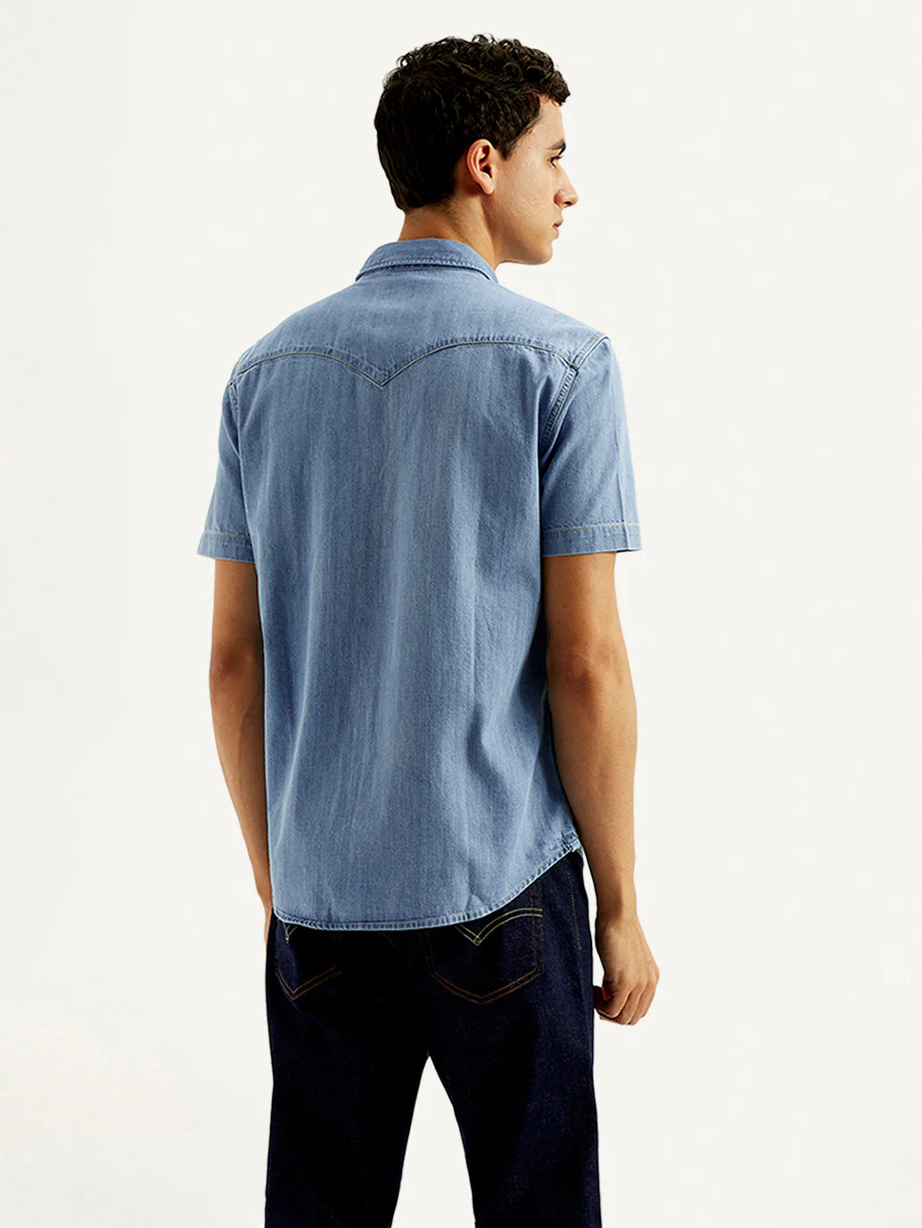 Stylish Men’s Solid Slim Fit Denim Shirt Comfortable and Trendy