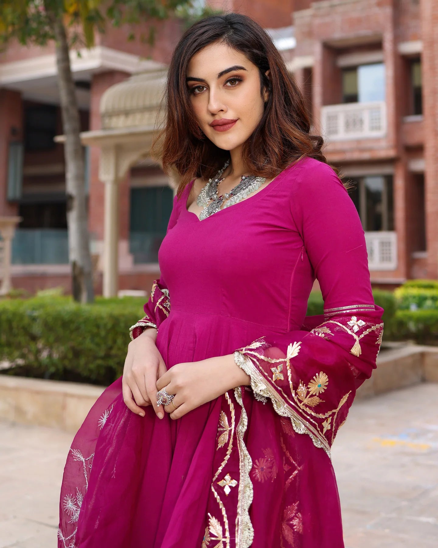 Festive Wear Sparkling Purple Gotapatti Suit Ensemble with Traditional Detailing