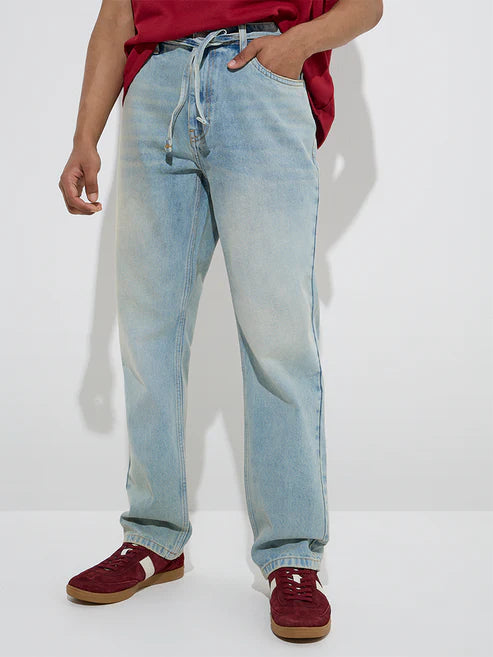 Everyday Light Blue Mid Rise Relaxed Fit Jeans for Men Stylish Wear