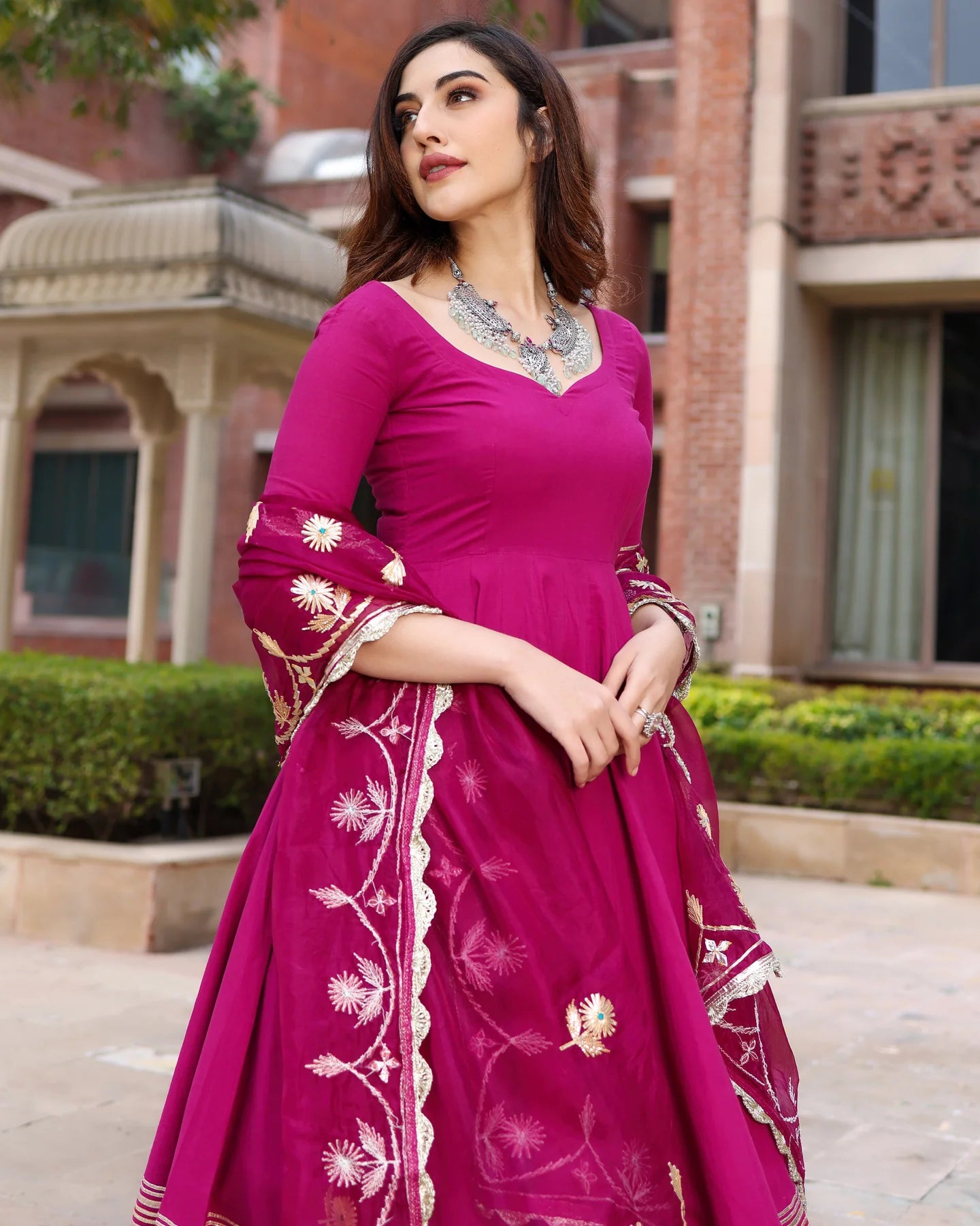 Festive Wear Sparkling Purple Gotapatti Suit Ensemble with Traditional Detailing