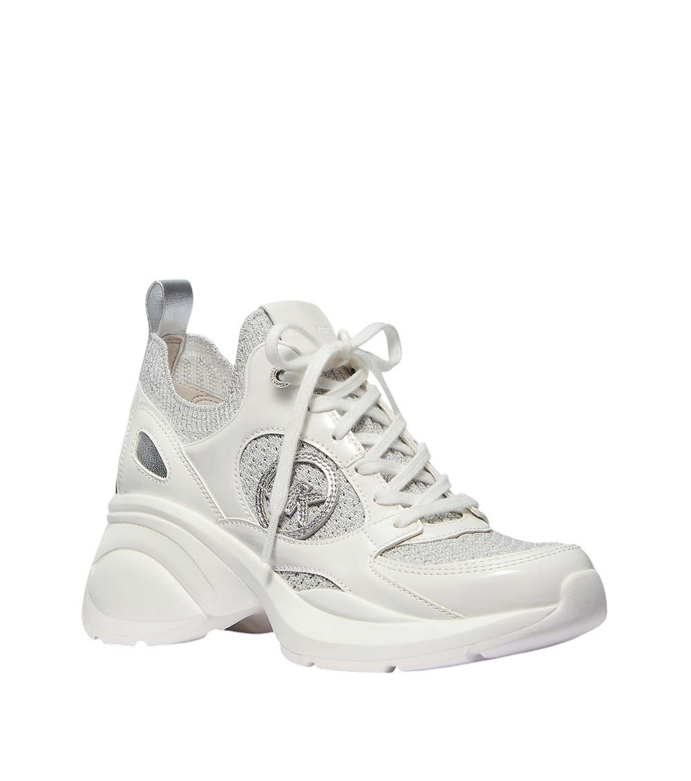 Silver Knit Trainer Sneakers Men Fashionable Everyday Footwear
