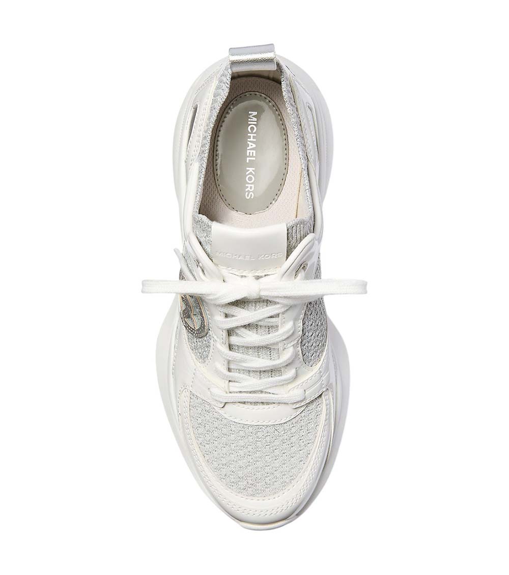 Silver Knit Trainer Sneakers Men Fashionable Everyday Footwear