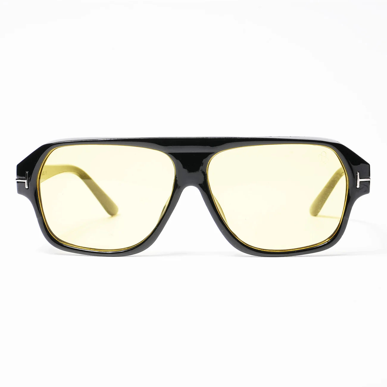 Lightweight Black Square Sunglasses Yellow Lens Fashionable