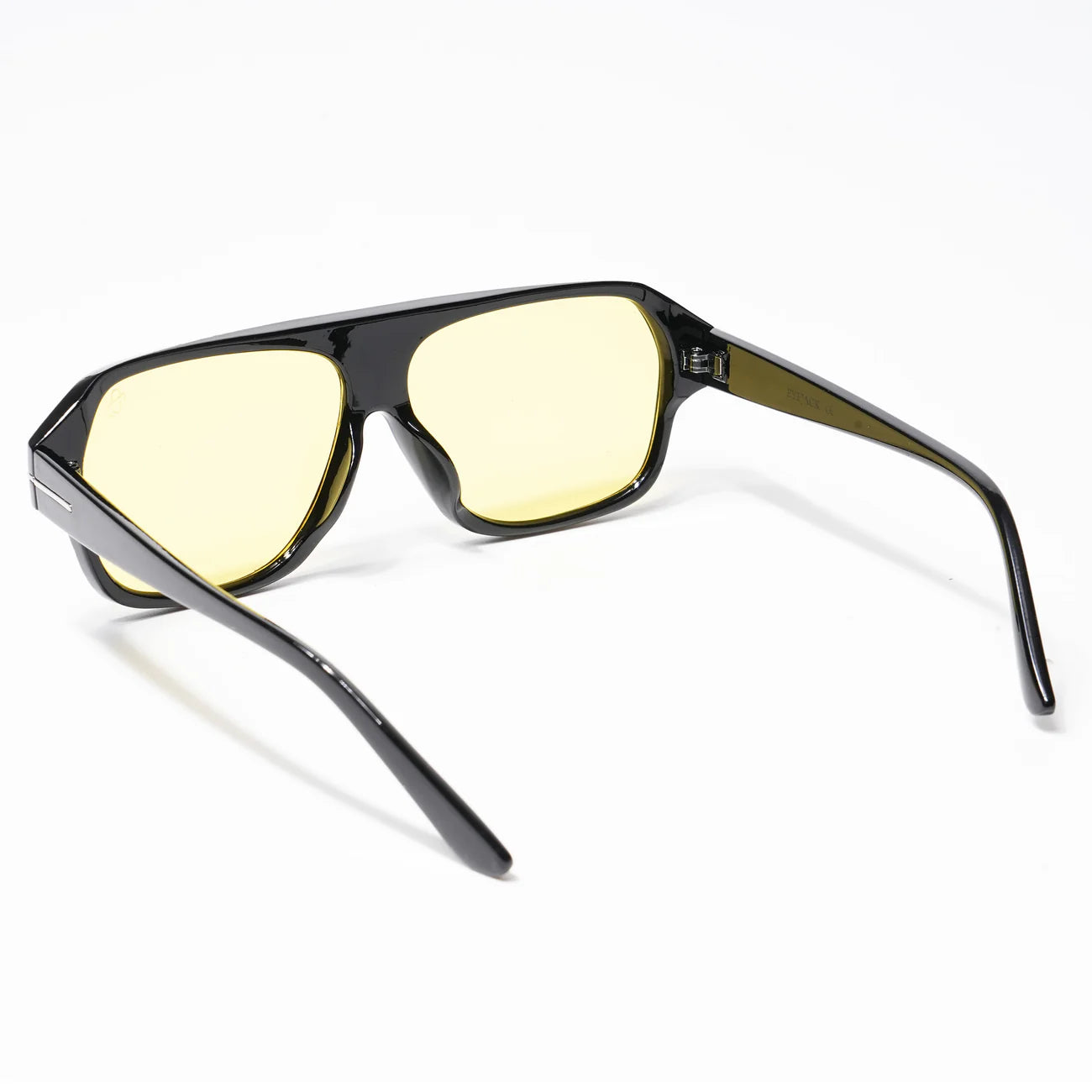 Lightweight Black Square Sunglasses Yellow Lens Fashionable