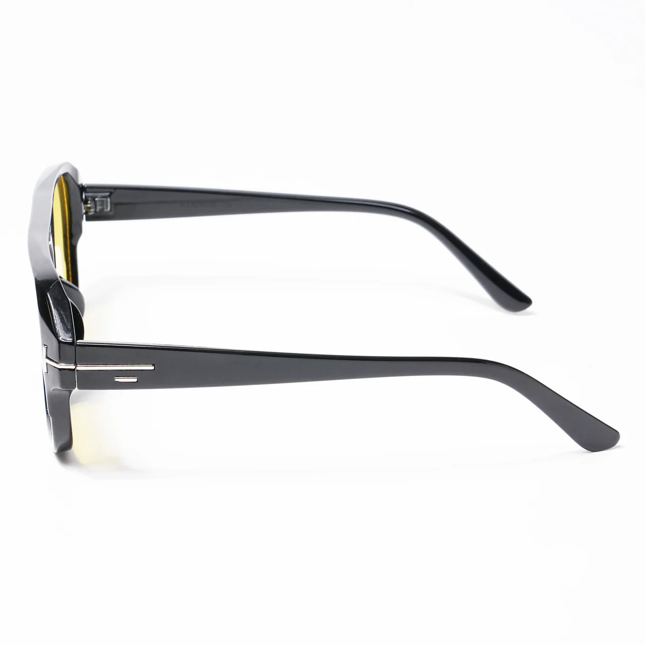 Lightweight Black Square Sunglasses Yellow Lens Fashionable