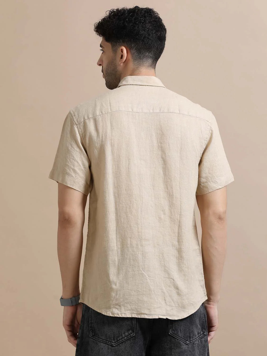Feather Cream Linen Shirt Soft Fabric Comfortable Everyday Casual Top