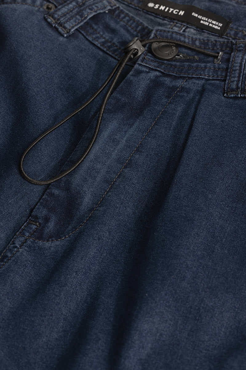 Dark Blue Baggy Fit Jeans Men Relaxed Comfortable Denim for Daily Wear