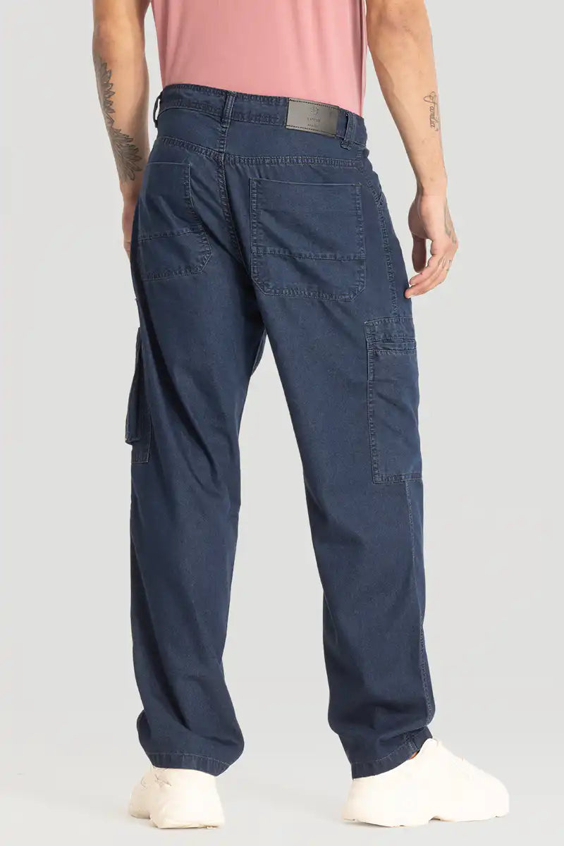 Dark Blue Baggy Fit Jeans Men Relaxed Comfortable Denim for Daily Wear