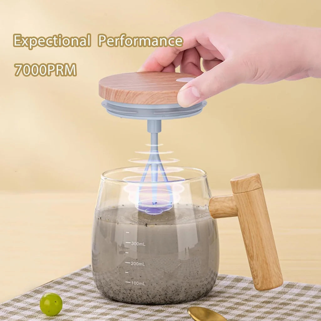 Automatic Mixing Mug for Coffee, Tea, Hot Chocolate, and Instant Drinks