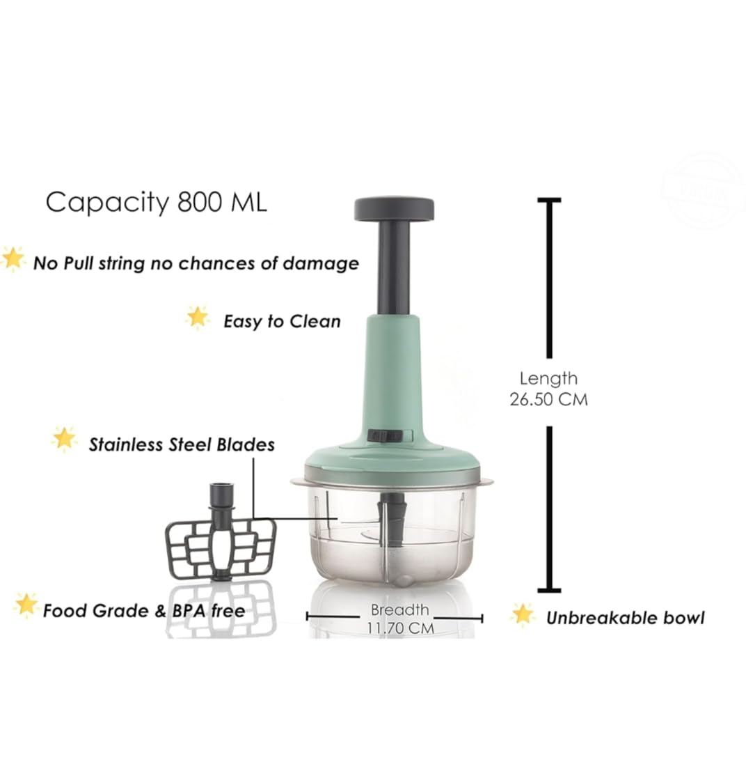 Manual Multi Function Vegetable Chopper Slicer Dicer with Stainless Steel Bowl