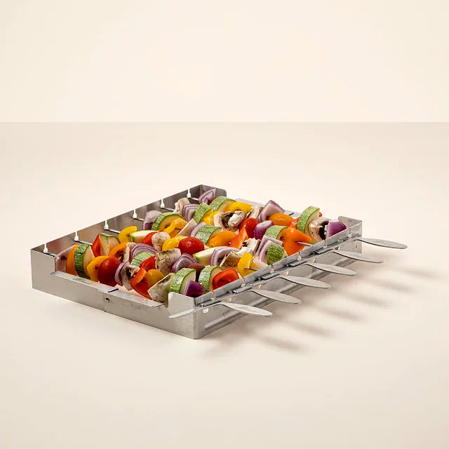 Skewer Rack Stainless Steel Easy Flip for Vegetables and Meat