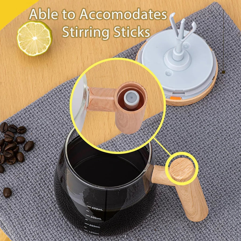 Automatic Mixing Mug for Coffee, Tea, Hot Chocolate, and Instant Drinks