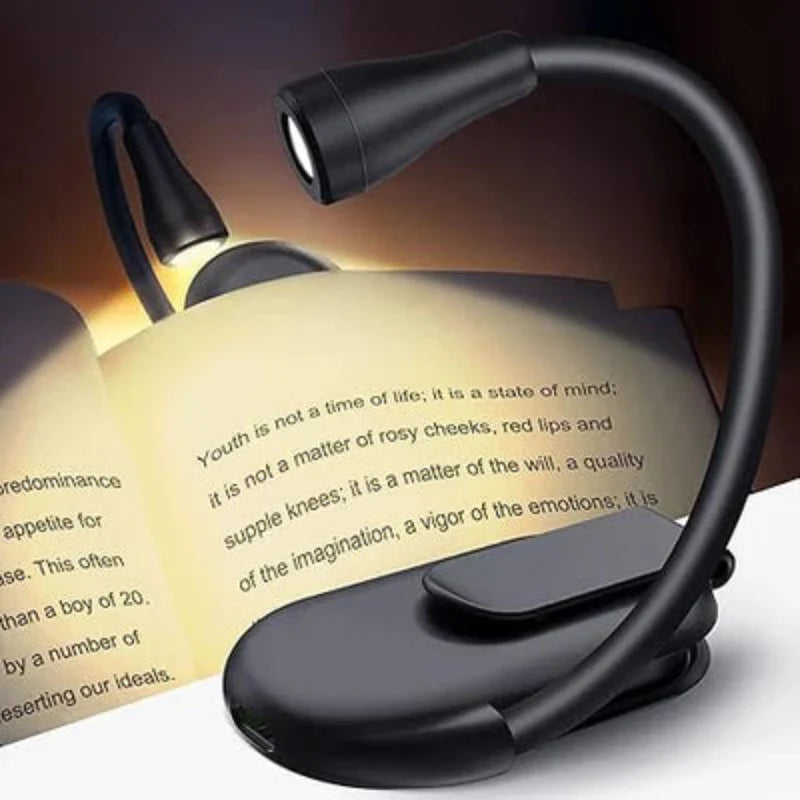 Rechargeable Night Reading Lamp with 3 Light Modes and Gooseneck Design