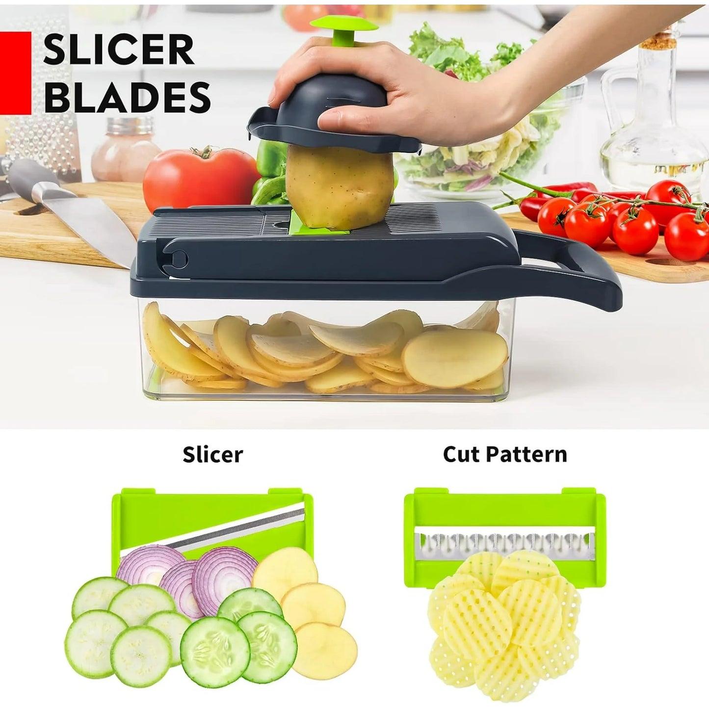 Carrot Chopper and Vegetable Chopper with Container Pro Onion