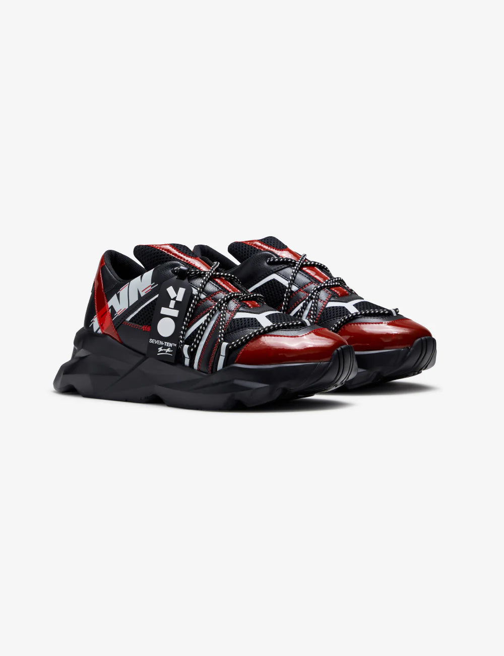 Graphic Design Black Red Chunky Sneakers Trendy Lightweight Shoes