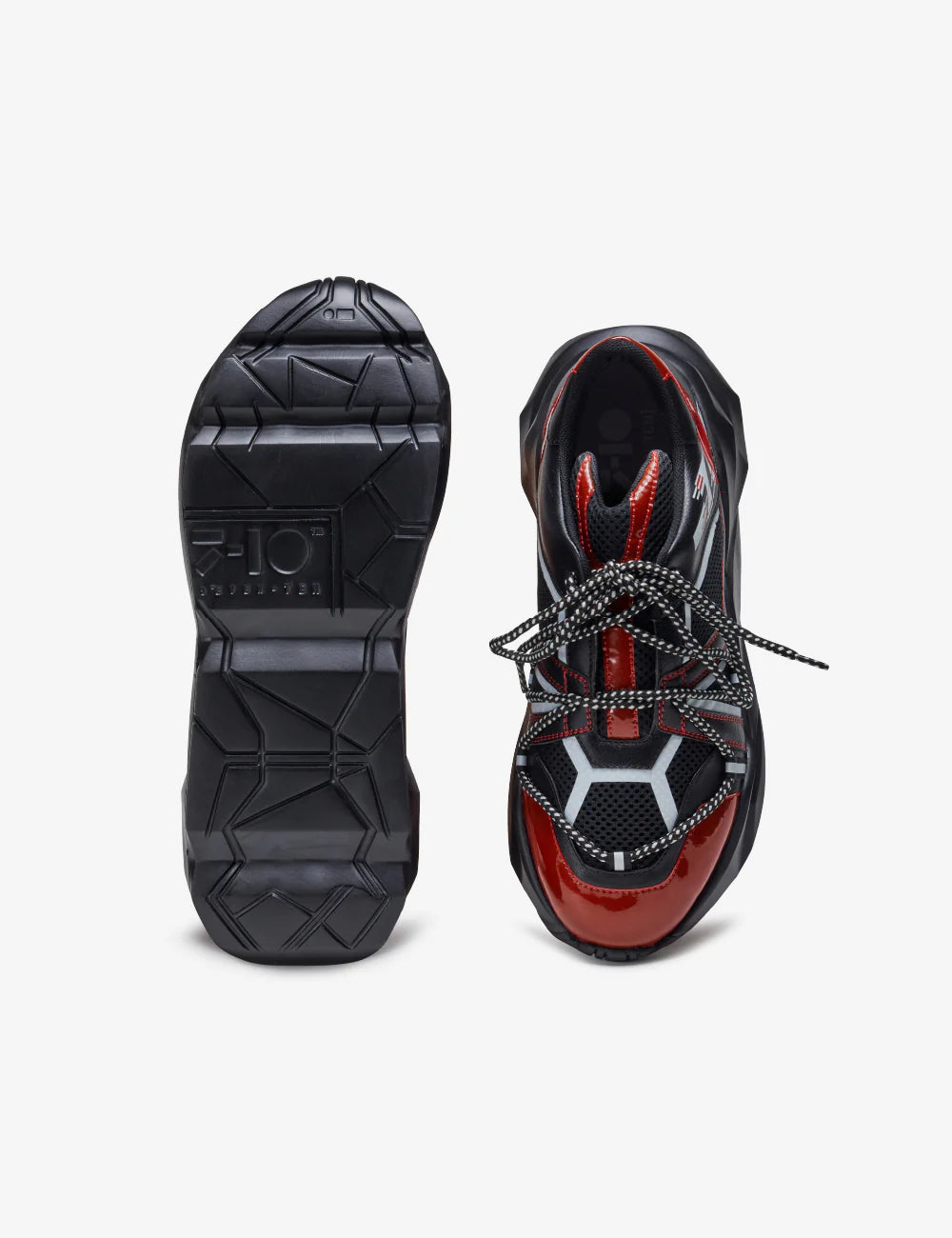 Graphic Design Black Red Chunky Sneakers Trendy Lightweight Shoes
