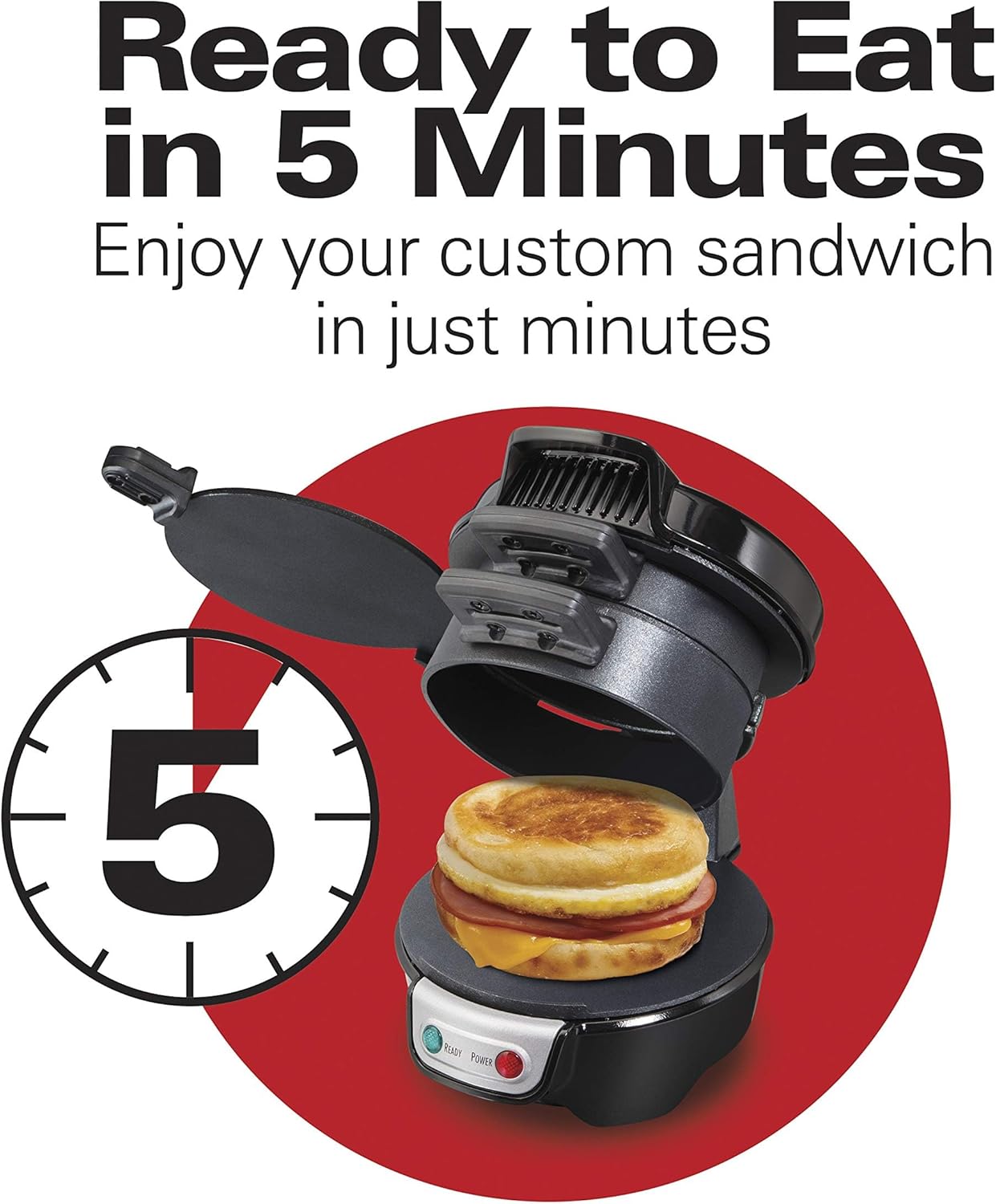 Breakfast Sandwich Maker with Egg Cooker Perfect for Home Kitchen
