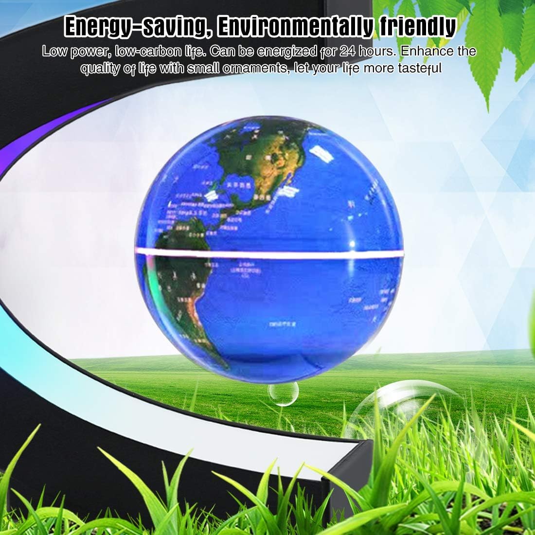 Floating Magnetic Globe with LED Light Modern Office Decor for Dad or Colleague