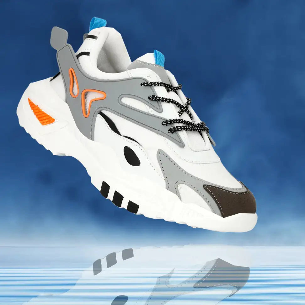 Grey Running Shoes for Men Comfortable Lightweight Sports Sneakers