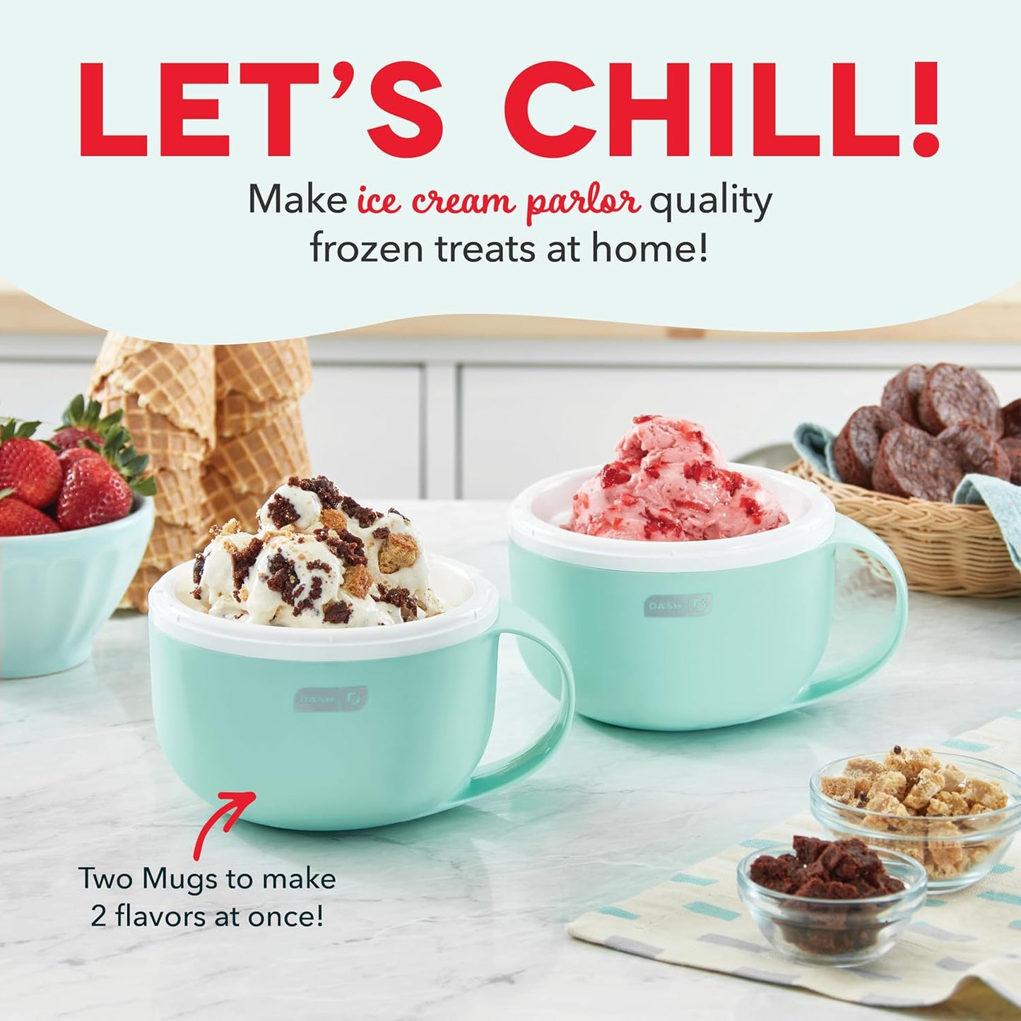 My Mug Multi Purpose Ice Cream Maker Aqua for Gelato Sorbet Frozen Yogurt