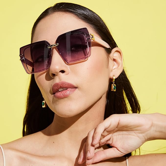 Women’s Square Sunglasses Trendy Designer Oversized Eyewear