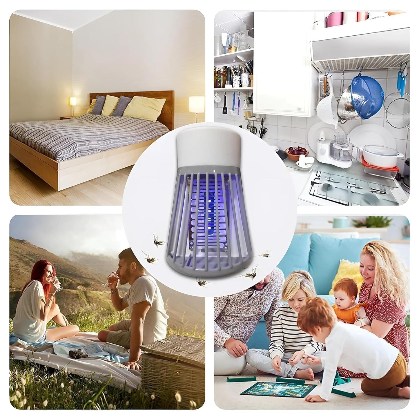 Electronic LED Mosquito Trap Lamp with Radiation-Free Technology and USB Charging