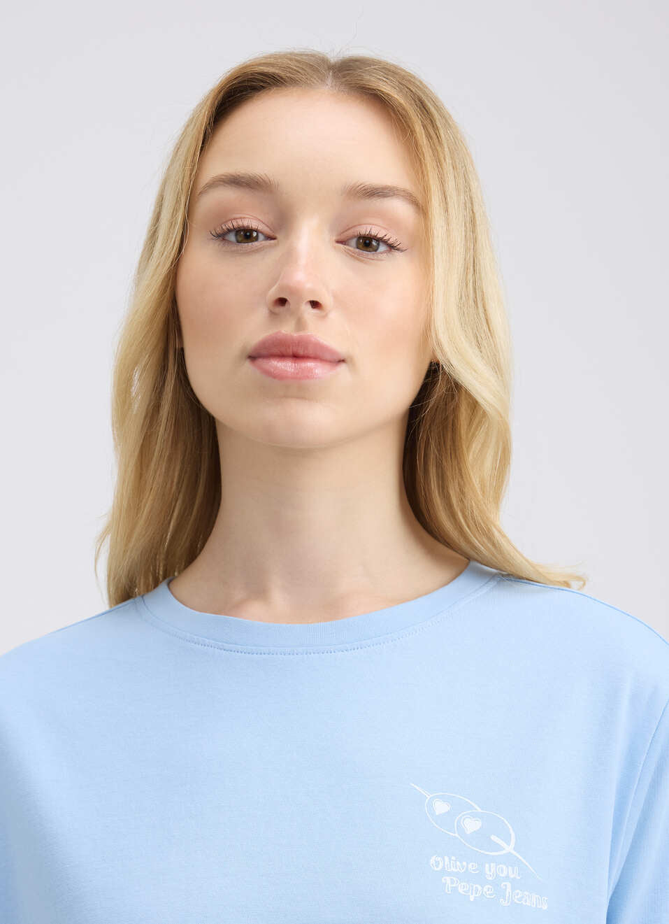 Trendy Women’s Blue Half Sleeve T-Shirt with Printed Back Design