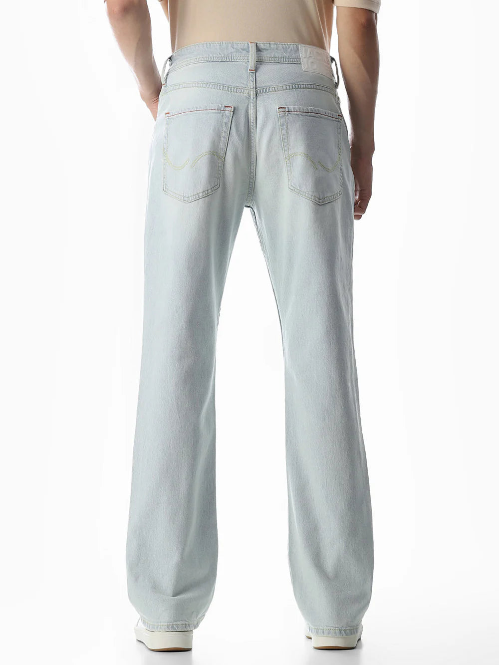 Stylish Men’s Light Blue High Rise Cliff Bootcut Jeans Lightweight Soft Denim