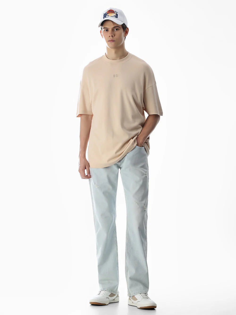 Stylish Men’s Light Blue High Rise Cliff Bootcut Jeans Lightweight Soft Denim