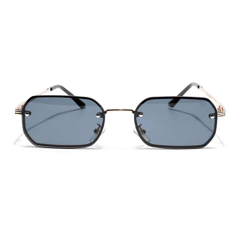 Gold-Black Rectangle Sunglasses