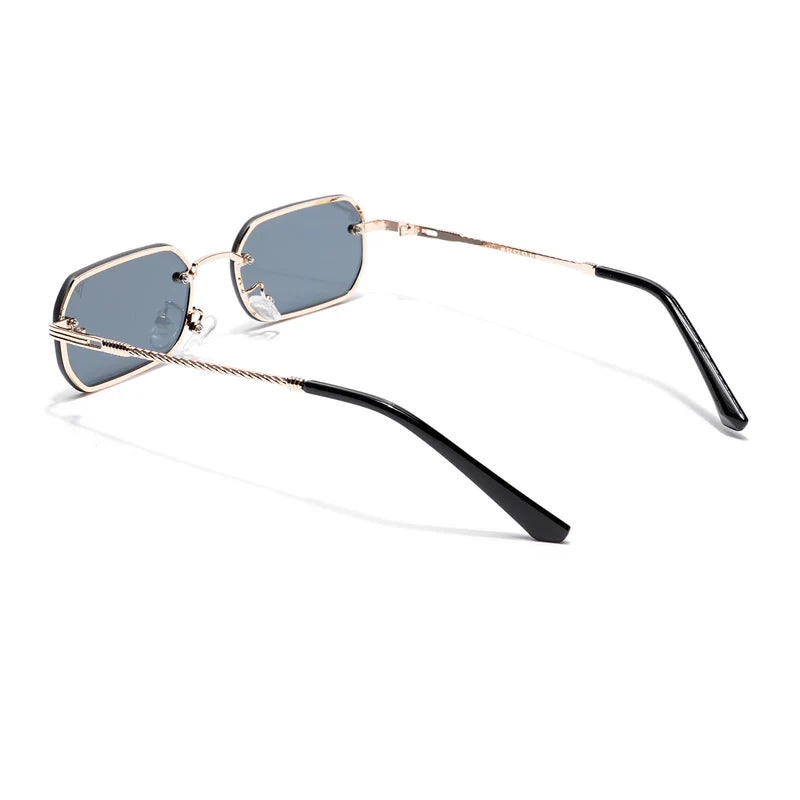 Gold-Black Rectangle Sunglasses