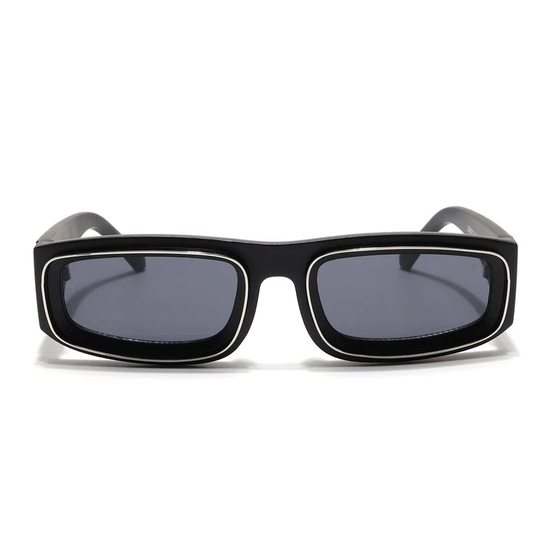 Matt Black Unisex Sunglasses Black Lens